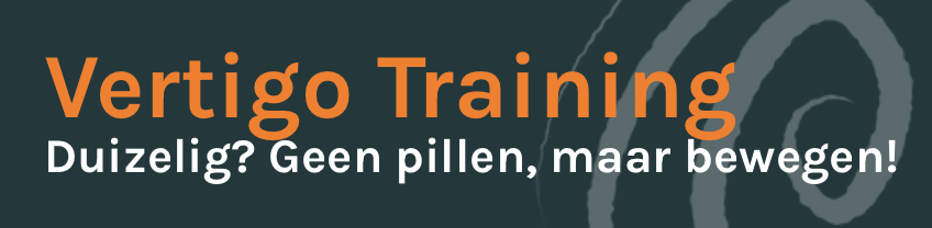 logo met tekst vertigo training Duizelig? Geen pillen maar bewegen!